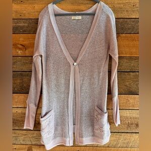 Black Swan Light Pink Cardigan with Pockets Size L in EUC